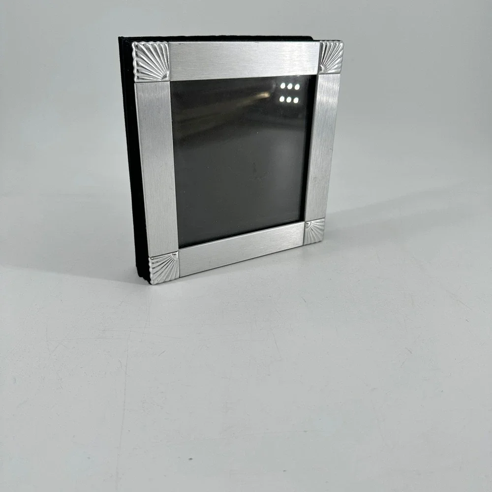 Brushed Silver‎ Art Deco Fan Corner Small Velvet Photo Album Black